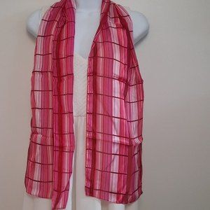 Kenneth Cole Silk Scarf Striped Pink